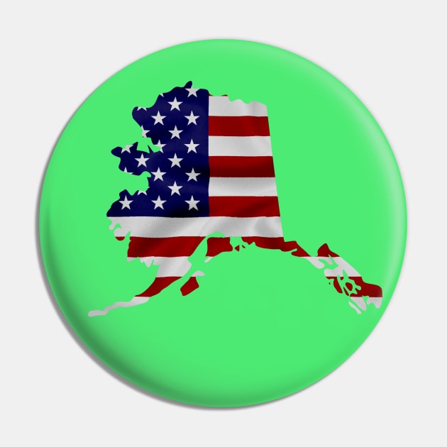 Proud To Be An Alaska American Pin by Dragonlandfarm