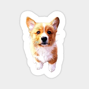 Corgi Puppy Dog Art Magnet