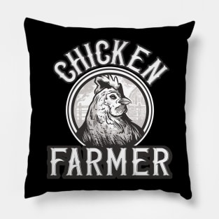 Chicken Farmer vintage Logo Pillow