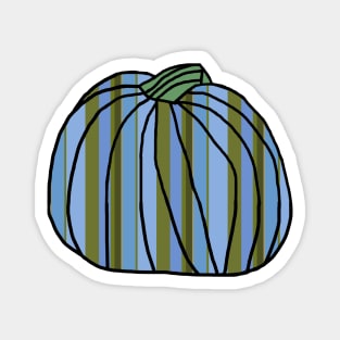 Halloween Horror Pumpkin Blue Green Stripes Magnet