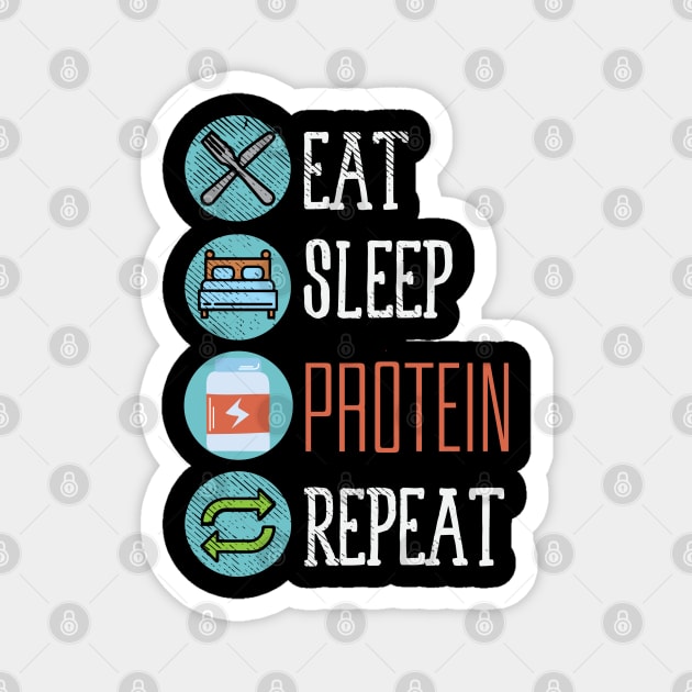 Eat Sleep Protein Repeat Magnet by maxdax