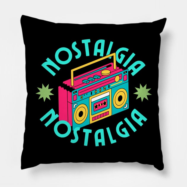 Retro Tape Recorder VIntage Pillow by BloomInOctober