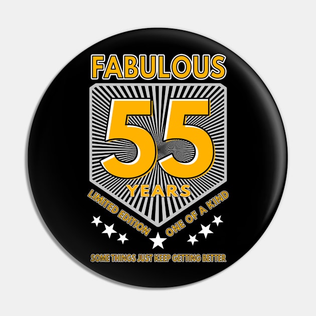 55 and fabulous birthday Pin by Moonsmile Products