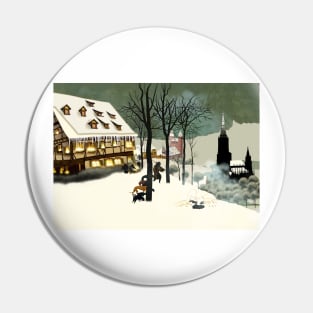 Bruegel's Schiefes Haus in Ulm mit Münsterblick Pin