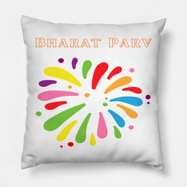 Bharat Parv - Colorful Pillow by Bharat Parv