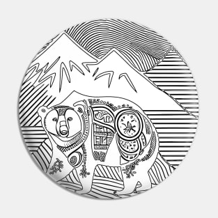 War Bear Warrior Adventure Art Pin
