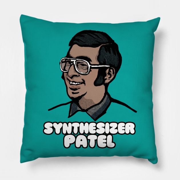 Synthesizer Patel / Retro Synth Geek Design Pillow by DankFutura