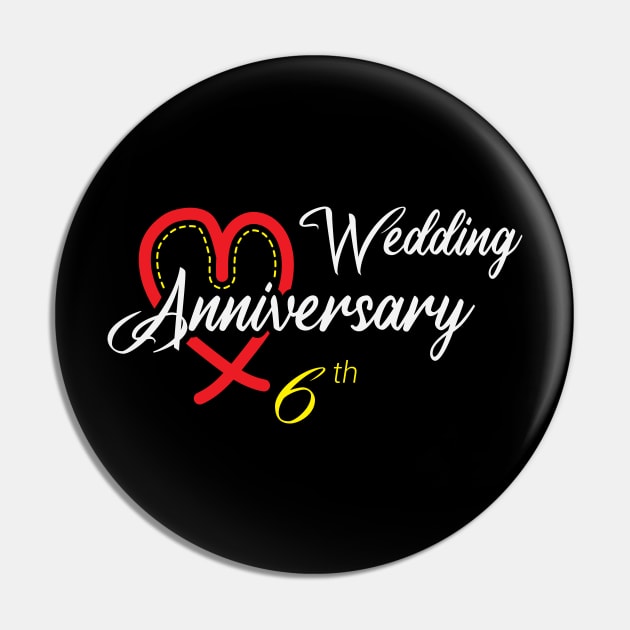 6th Wedding Anniversary and Funny Gift 6 years Wedding Marriage Pin by artfarissi