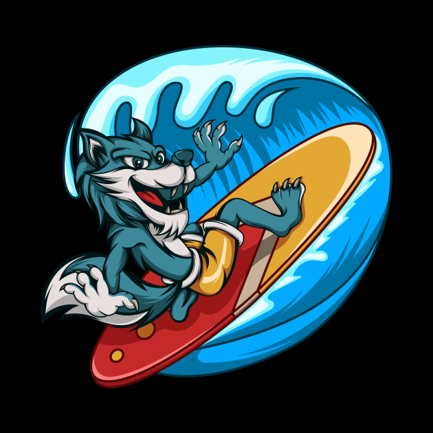 Surfing Wolf by JagatKreasi