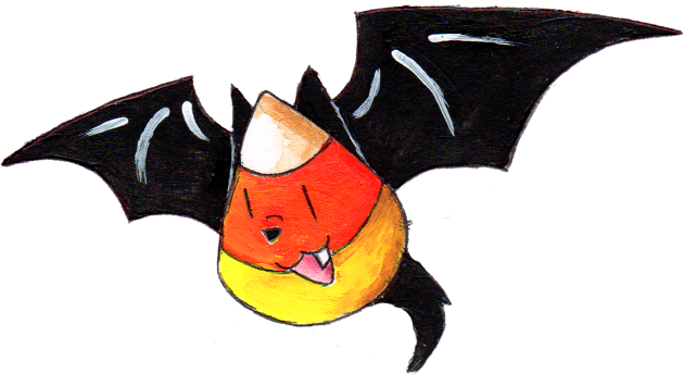 Candy Corn Bat Kids T-Shirt by KristenOKeefeArt