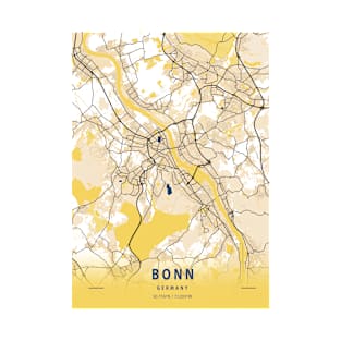 Bonn - Germany Yellow City Map T-Shirt