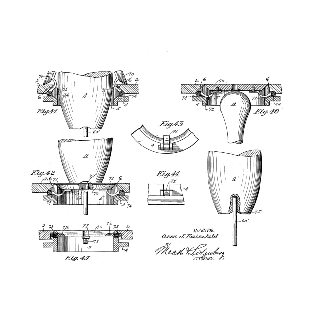 Automatic Bowling Mechanism Vintage Patent Hand Drawing by TheYoungDesigns