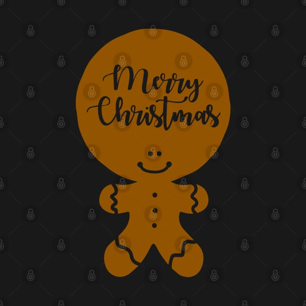 Funny Christmas Gingerbread Man by Violet Ray Design