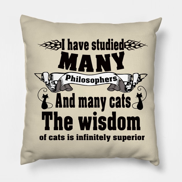 Philosopher and cats Pillow by ABOHILI