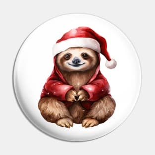 Christmas Sloth Wear Red Clothes Pin