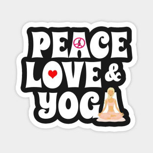 Peace, Love, Yoga Case - Burgundy Magnet