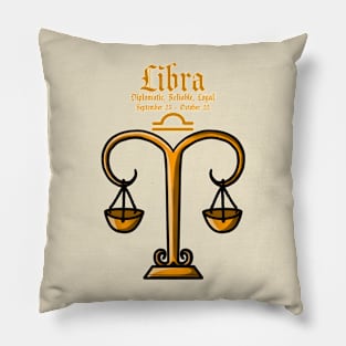 Libra Zodiac Sign Dates & Traits Pillow