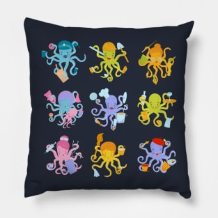 Octopus watercolor collection Pillow