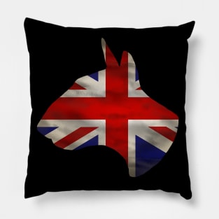 Bull Terrier GB flag head Pillow