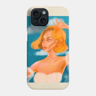 Golden Sky - Woman in the Clouds Portrait Phone Case