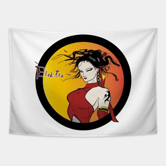 Superheroine Elektra Tapestry by ArtGlobule