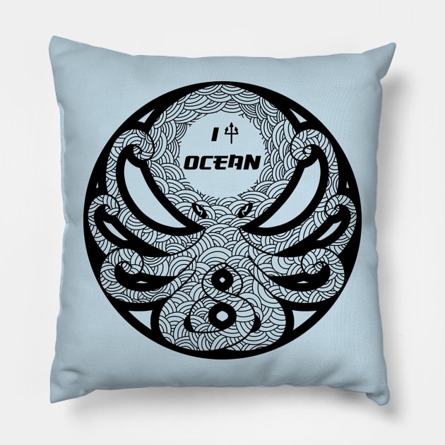 Graphic octopus (black version) Pillow by TomiAx