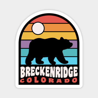 Breckenridge Colorado Bear Badge Retro Sunset Magnet