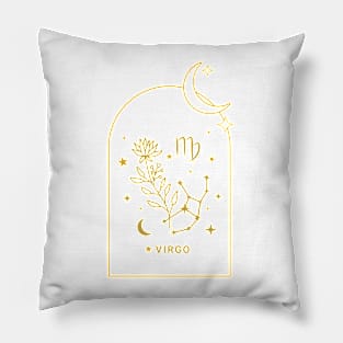 Virgo Zodiac Constellation and Flowers - Astrology and Horoscope Pillow