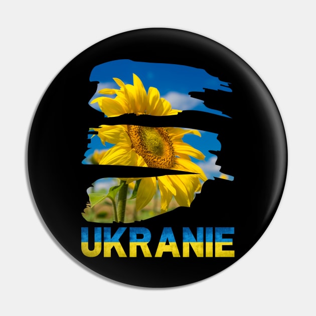 Ukraine sunflower Pin by Myartstor 