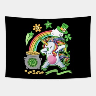 Lepricorn Leprechaun Dabbing Unicorn Girls St Patricks Day Tapestry