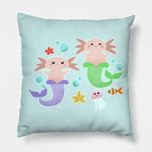 Axolotl mermaid Pillow