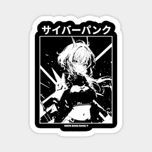 Cyberpunk Girl Manga Aesthetic Goth Grunge Black Magnet