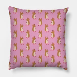 Brown Mouse Pink Pattern Pillow