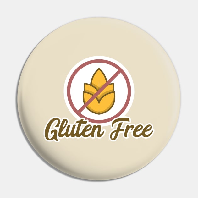 Gluten Free Anti Wheat Symbol Pin by glutenfreegear