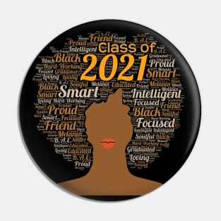 Class of 2021 Words in Afro Art Pin