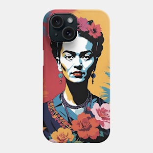 Frida's Palette of Passion: Colorful Portrait Phone Case