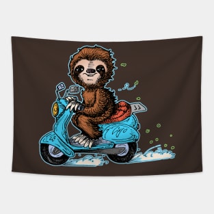 Scootin' Sloth Moped Tapestry