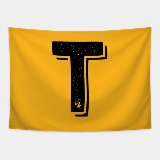 Capital Letter T Name Initial Monogram Tapestry