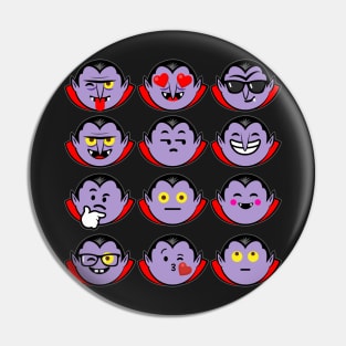 Emoji Faces Dracula Pin