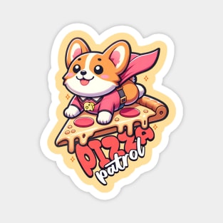 Corgi Pizza Lover Funny Magnet