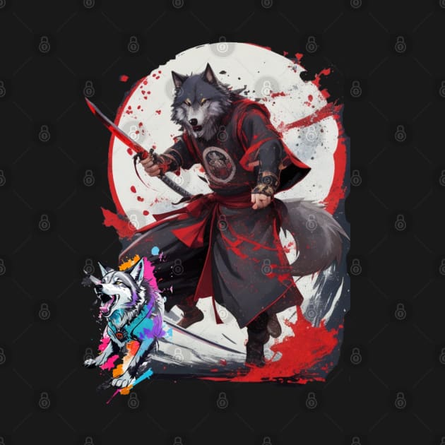 The werewolf man in samurai clothing is our signature summer shirt by RACACH