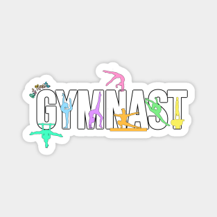 Gymnast Silhouette Art - Art Nastix - Multicolor Magnet