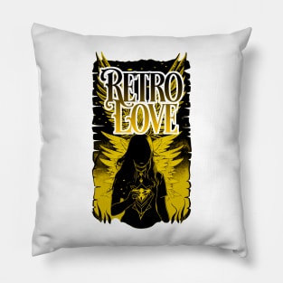 retro love and gotic stylr wings girl themed graphic design by ironpalette Pillow