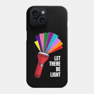 flashlight with rays in Pride colors, for dark background Phone Case