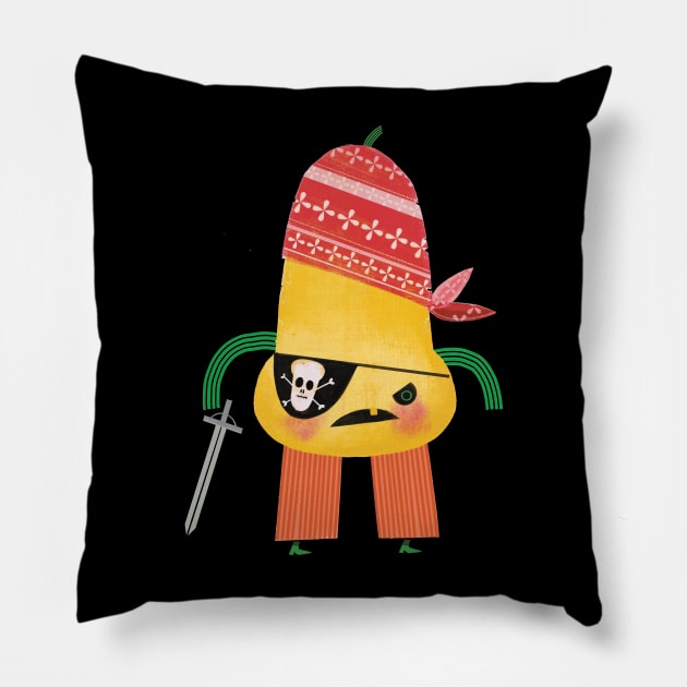 Captain Gourd-OH! Pillow by Kath Waxman Illustration