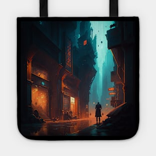 Cyberpunk city Tote