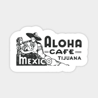 Tiki Bar / Aloha Cafe Tijuana Mexico / Black Print Magnet