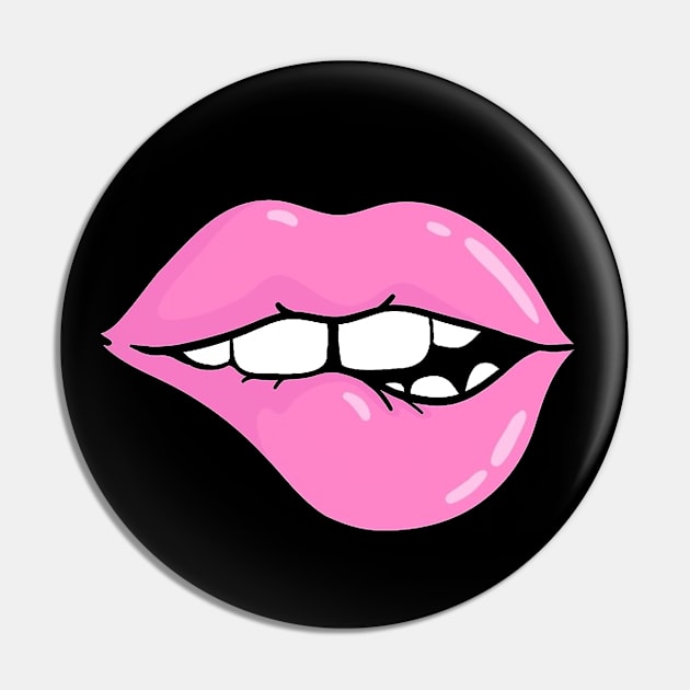 Kinky Pink Lips Pin by Jambo Designs