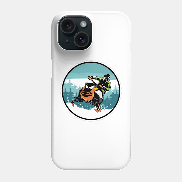 Snowmobile Adventure Phone Case by D3monic