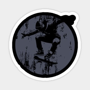 Grunge Urban Skateboarder Graffiti Style - Grey Magnet